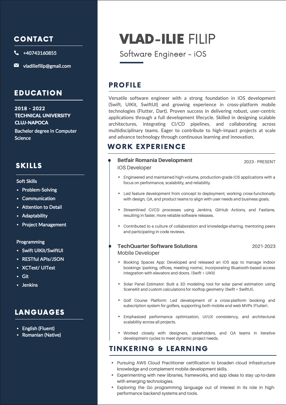 CV preview